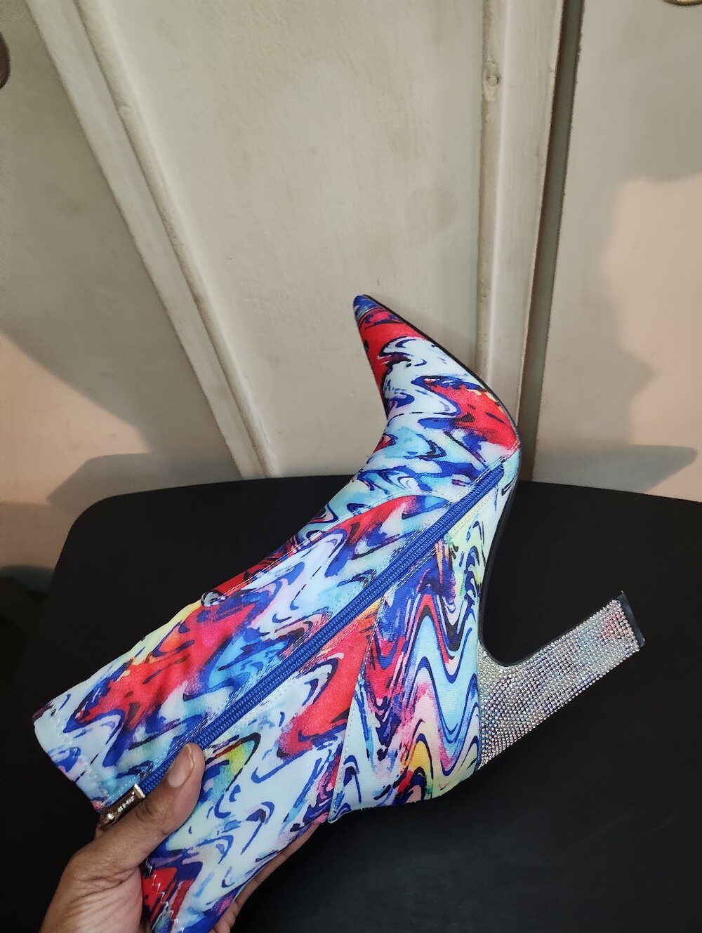 Colorwave Pointed Toe Ankle Boots - Multicolor - Picture 11 of 13